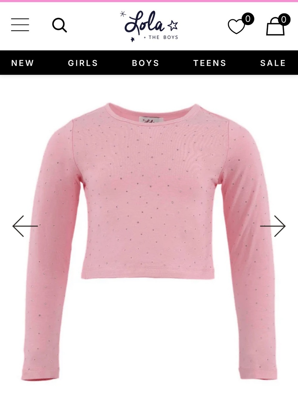 NWT LOLA + THE BOYS Women’s PRETTY SPARKLE LONG SLEEVE